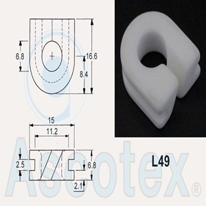 Móc Sứ Ceramic dẫn hướng Ascotex Double Hook Guides L49